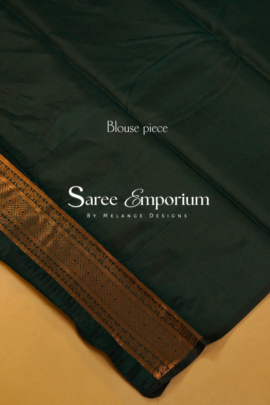 Semi Silk Saree For Women Bottle Green -Blouse Piece.