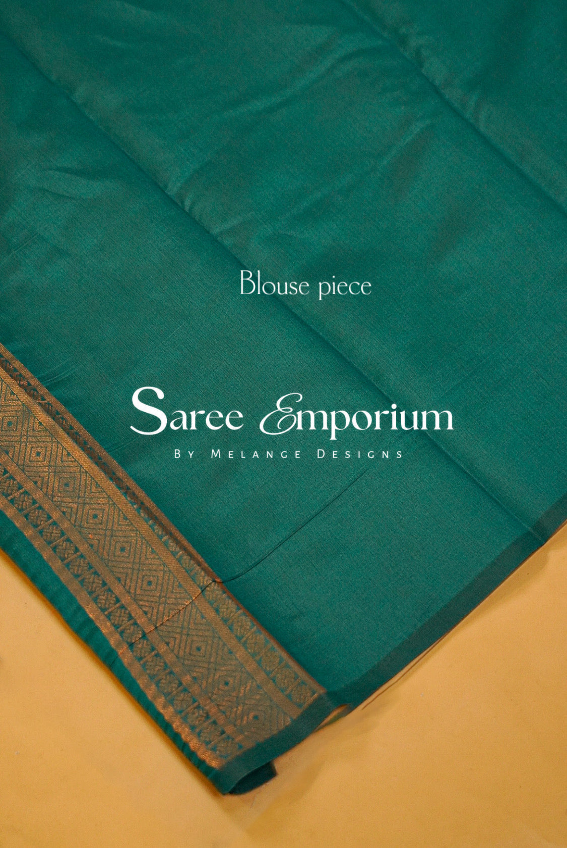 Semi Silk Saree For Women Peacock Teal Green-Blouse Piece.