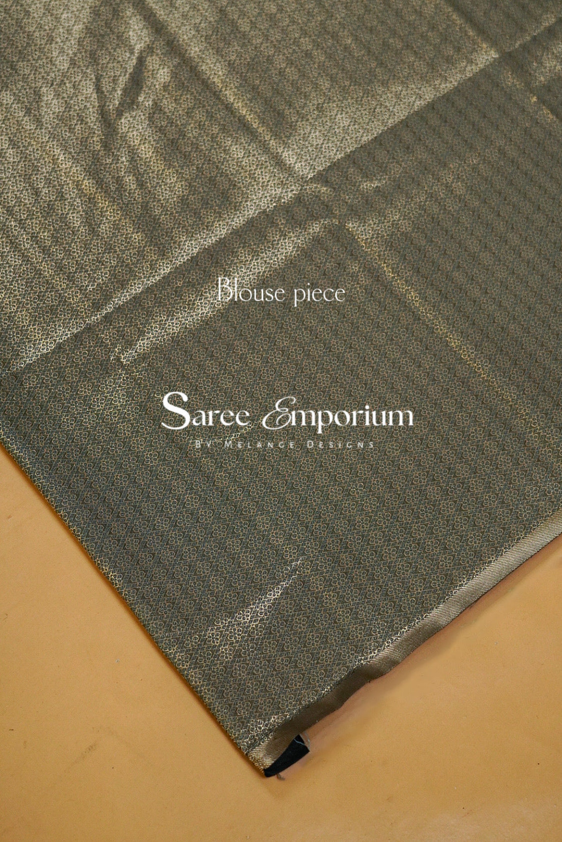 Semi Silk Saree For Women Charcoal Teal -Blouse Piece.