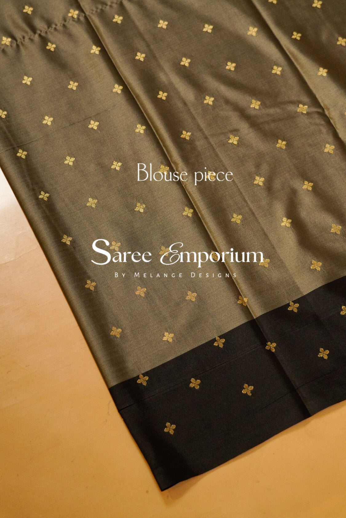 Semi Silk Saree For Women Cream with Black Blouse Piece.