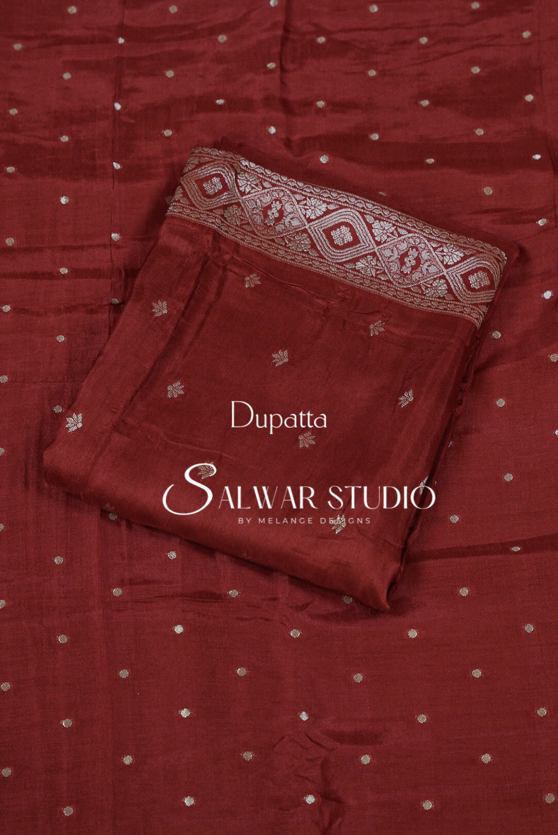 Silk Banarasi Unstitched Salwar Suit Dress Material Reddish  Maroon AC0198