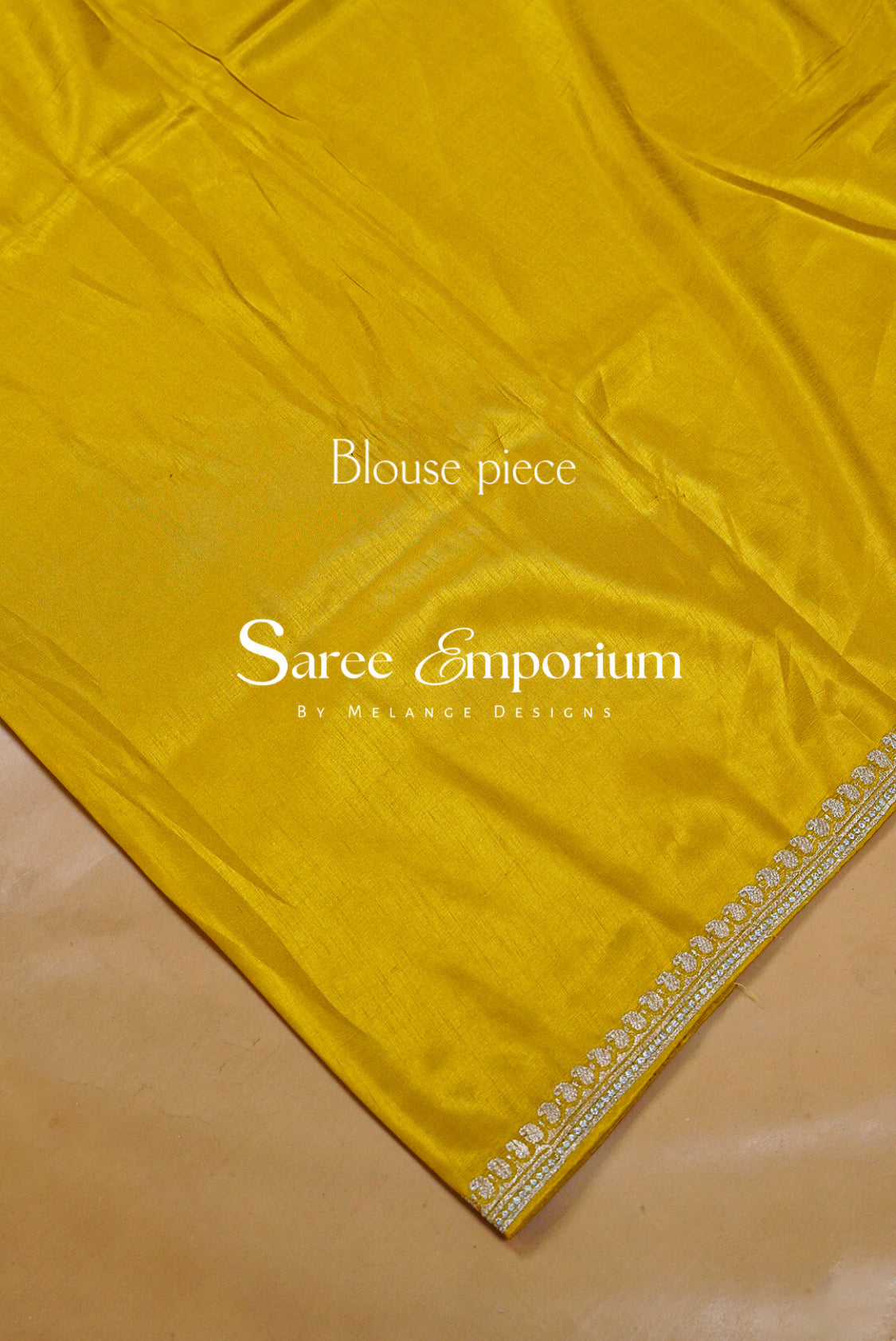 Silk Embroidery Saree For Women Mustard Yellow Blouse Piece.