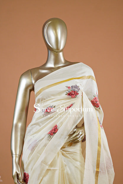 Silk Embroidery Saree For Women MDS0243