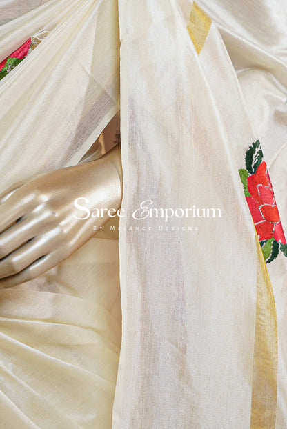 Silk Embroidery Saree For Women MDS0244