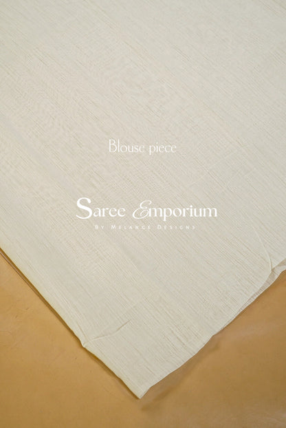 Silk Embroidery Saree For Women Ivory & Mint