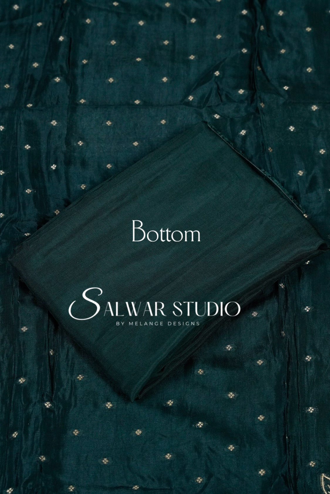 Silk Embroidery Unstitched Salwar Suit Material Deep Teal Green Bottom.