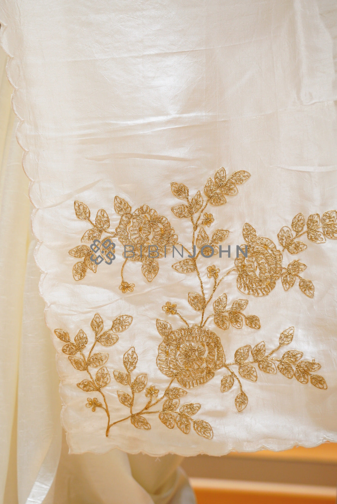 Silk Embroidery Saree For Women  Ivory  PALLU