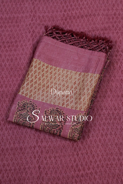 Silk Unstitched Salwar Suit Dress Material Dusty Rose AC0344