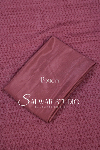 Silk Unstitched Salwar Suit Dress Material Dusty Rose AC0344