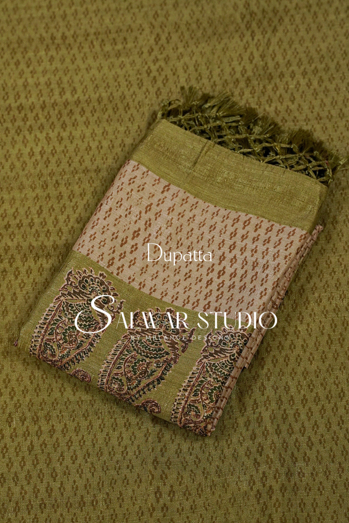 Silk Unstitched Salwar Suit Dress Material Olive Green AC0346