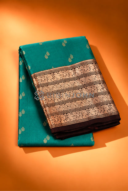 Silk Saree For Women Teal Green