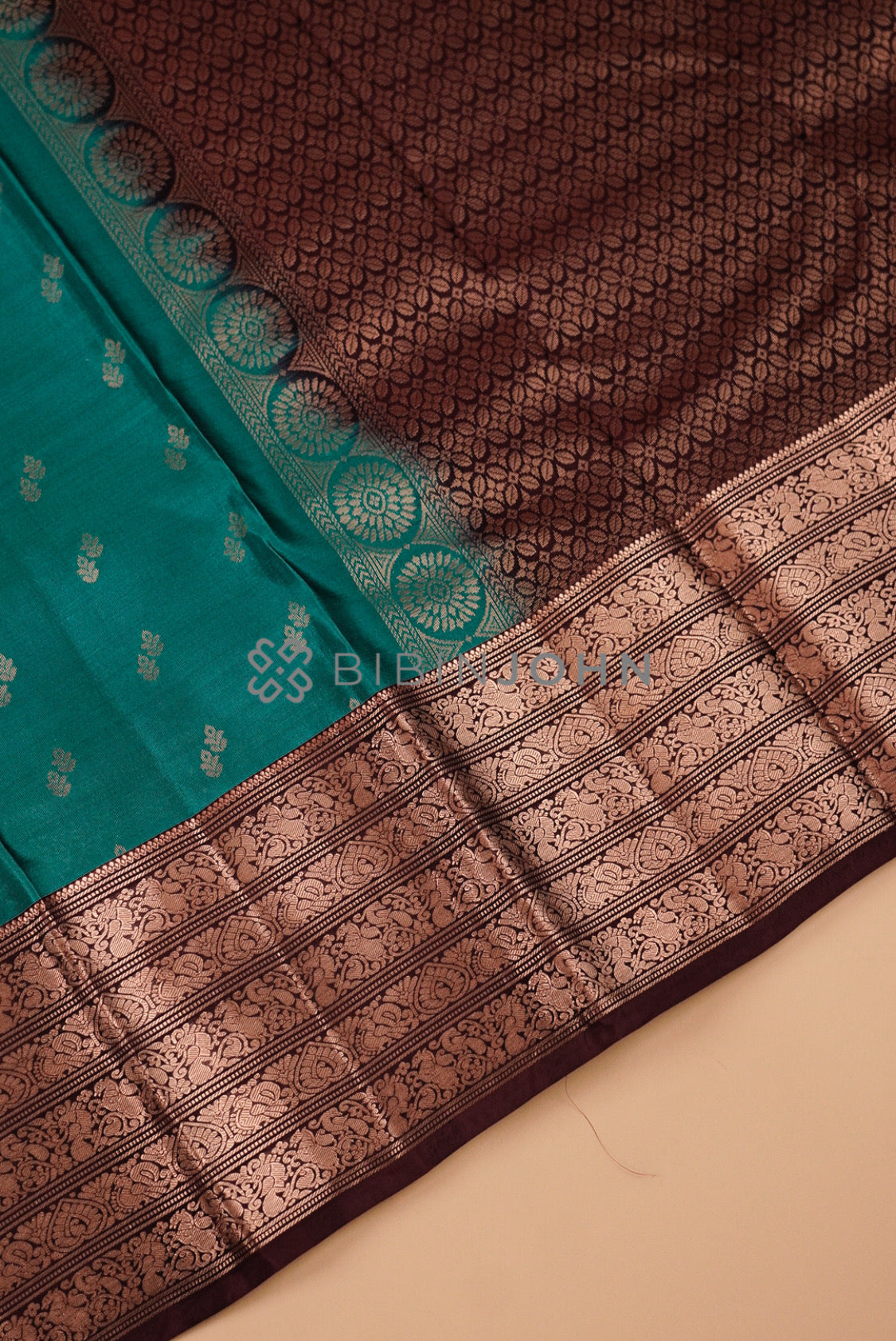 Silk Saree For Women Teal Green PALLU