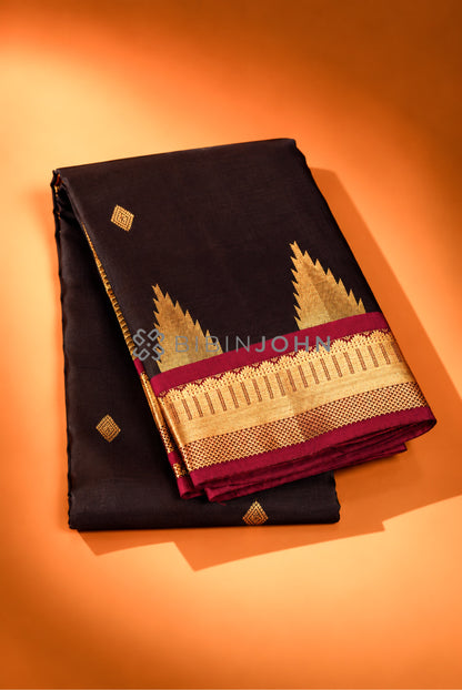Silk Saree For Women Deep Chocolate Brown