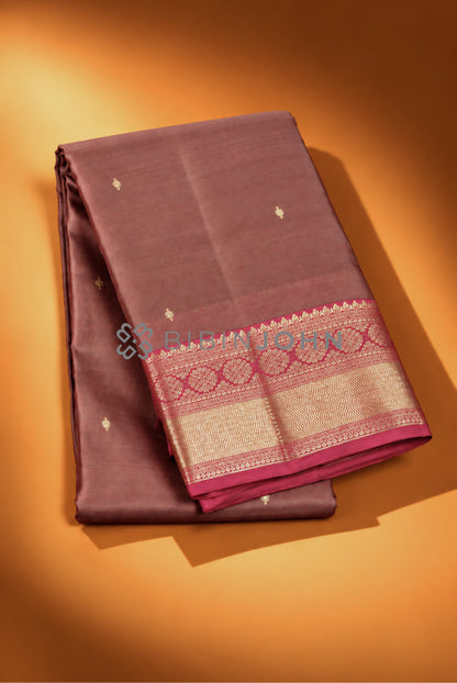 Silk Saree For Women Dusty Mauve Brown