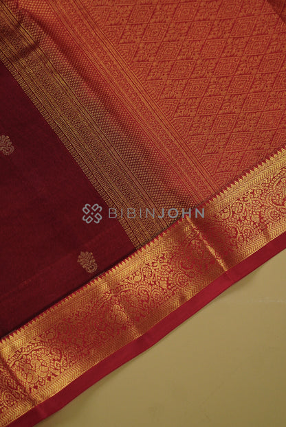 Silk Saree For Women Reddish Maroon PALLU