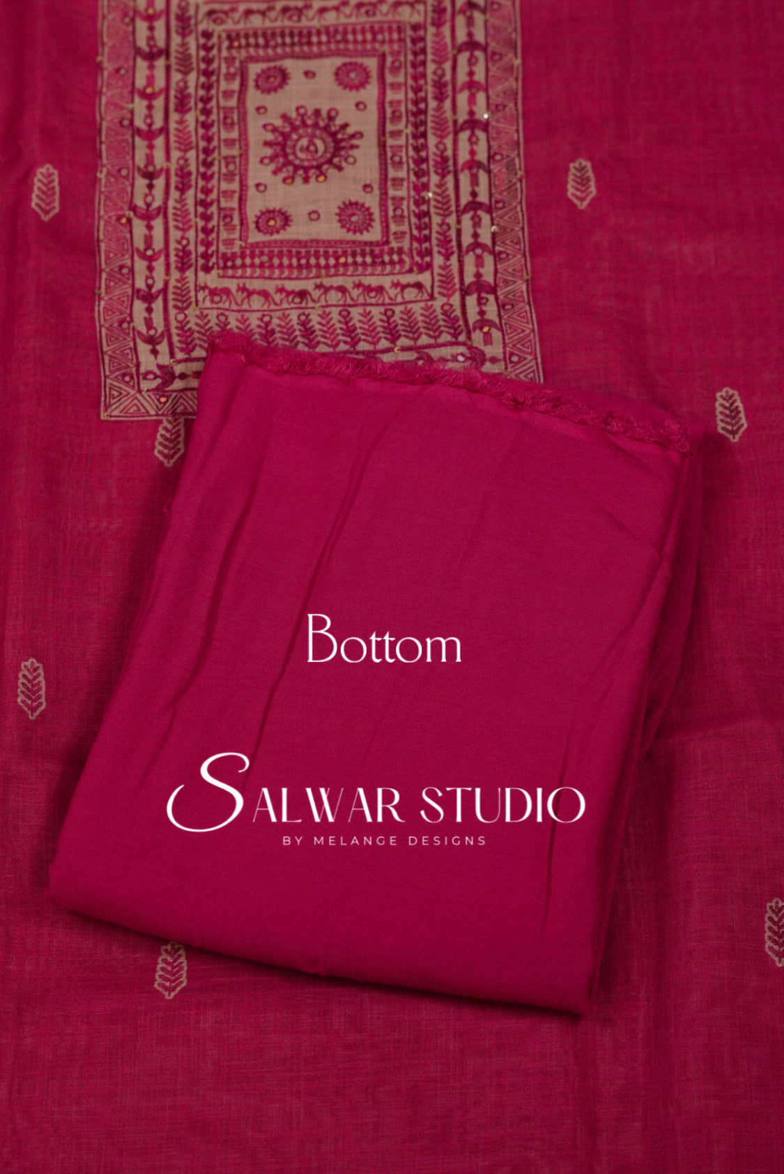 Semi Linen Embroidery Unstitched Salwar Suit Dress Material Bottom