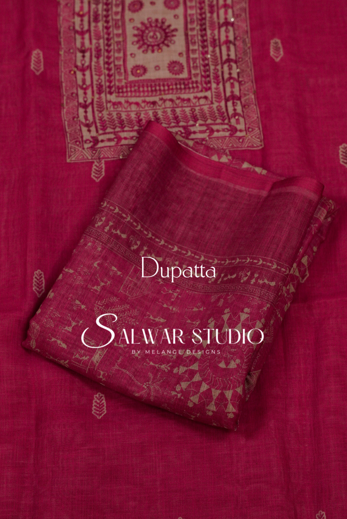 Semi Linen Embroidery Unstitched Salwar Suit Dress Material Dupatta