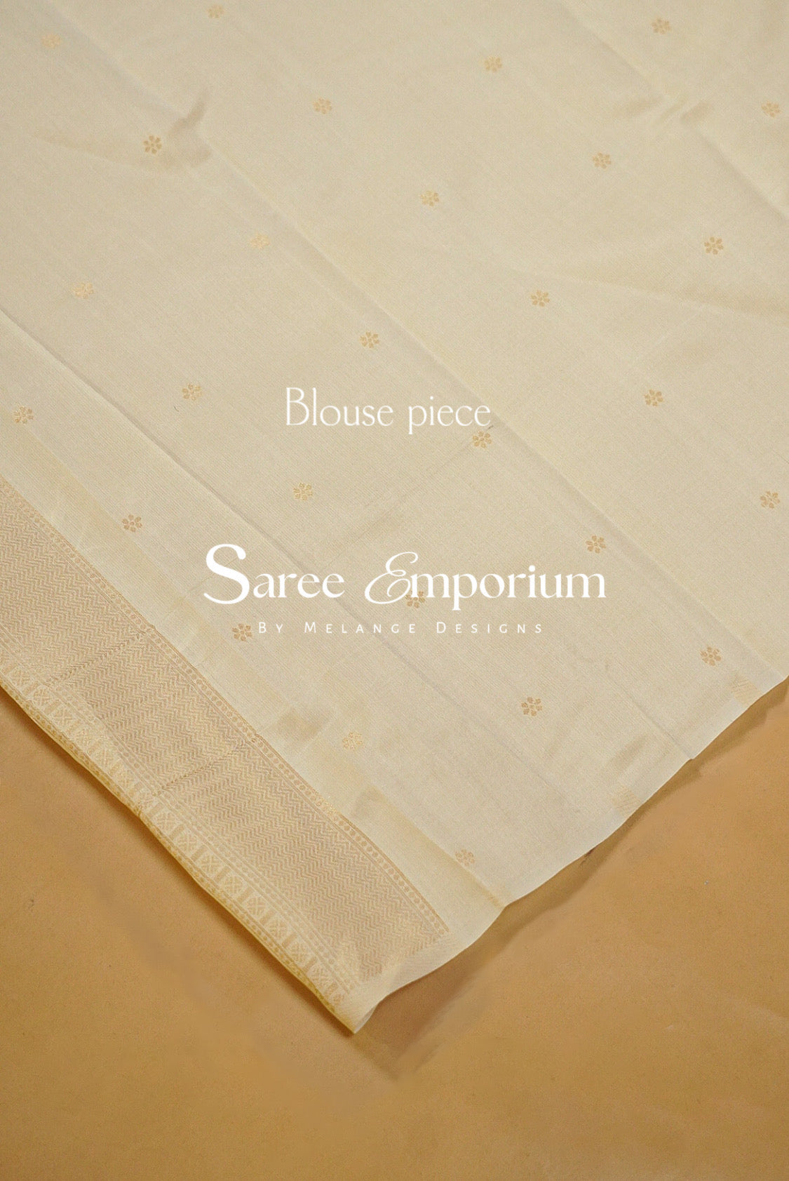 Semi Silk Saree For Women Ivory Cream Blouse Piece.
