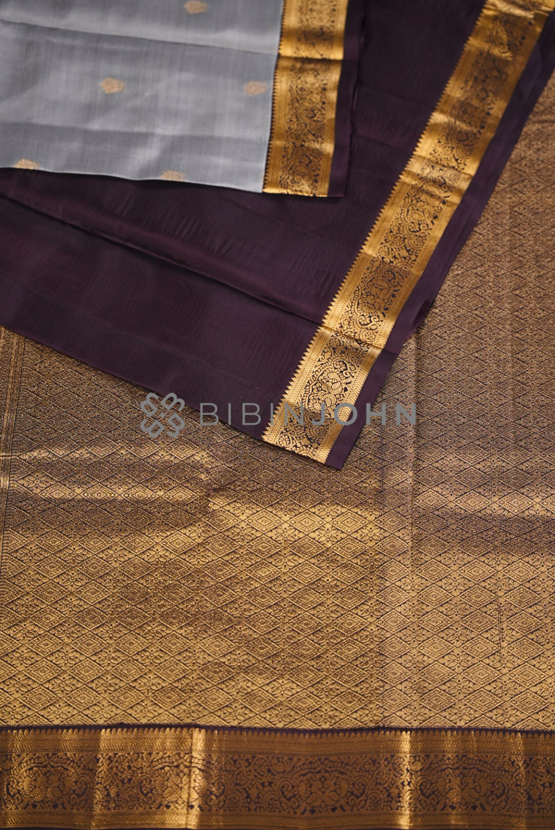 Silk Saree For Women Silver Grey BJ0851