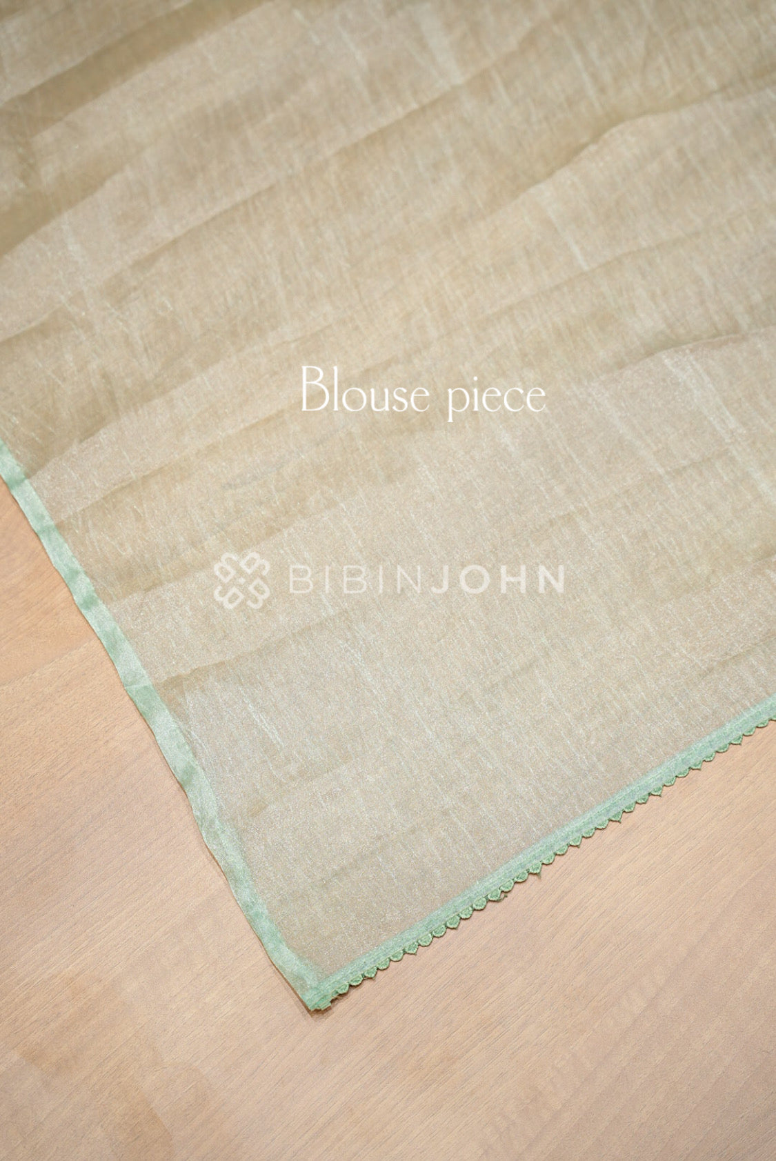 Tissue Organza Embroidery Saree For Women Mint Green  BLOUSE PIECE