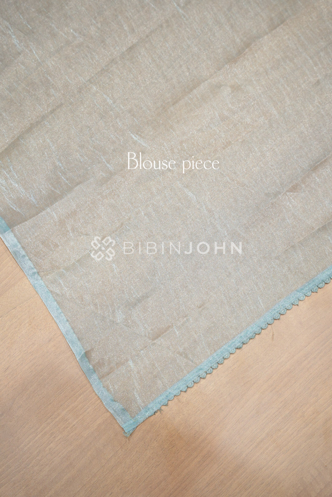 Tissue Organza Saree For Women Powder Blue BLOUSE PIECE