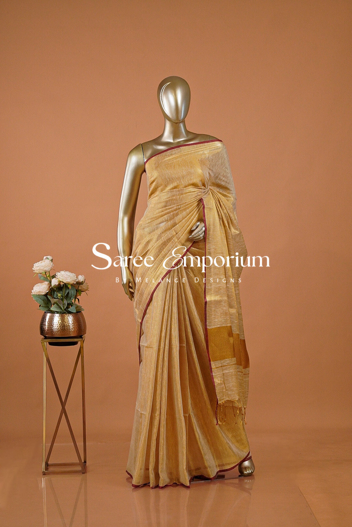 Tissue Linen Saree For Women MDS0237