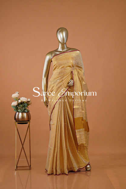 Tissue Linen Saree For Women MDS0237