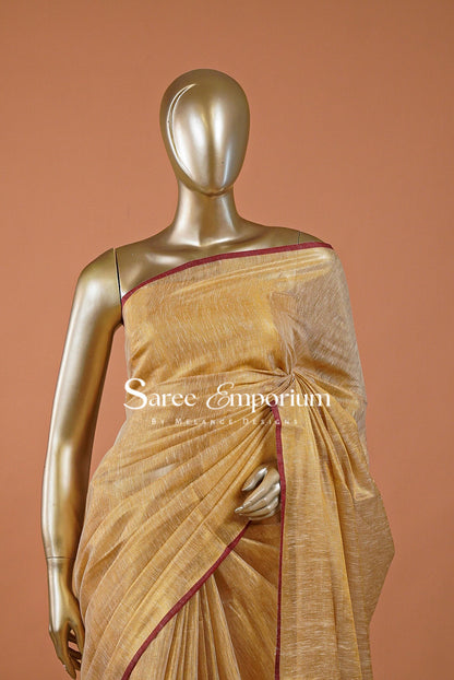 Tissue Linen Saree For Women MDS0237