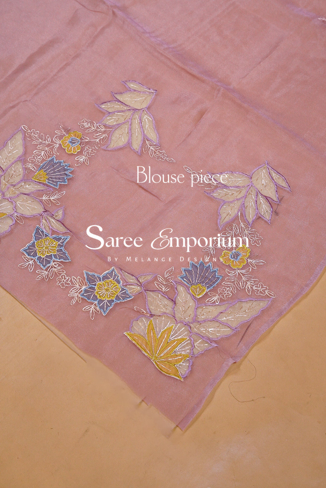 Tissue Organza Embroidery Saree For Women Dusty Mauve Pink