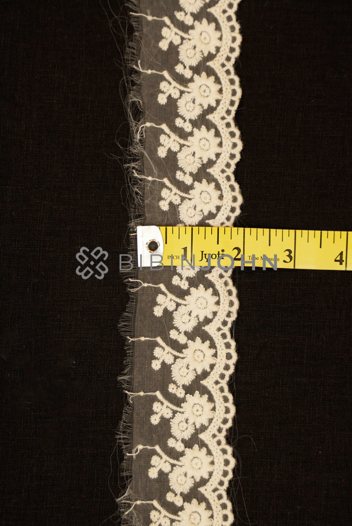 Organza Embroidery Lace Off White close view