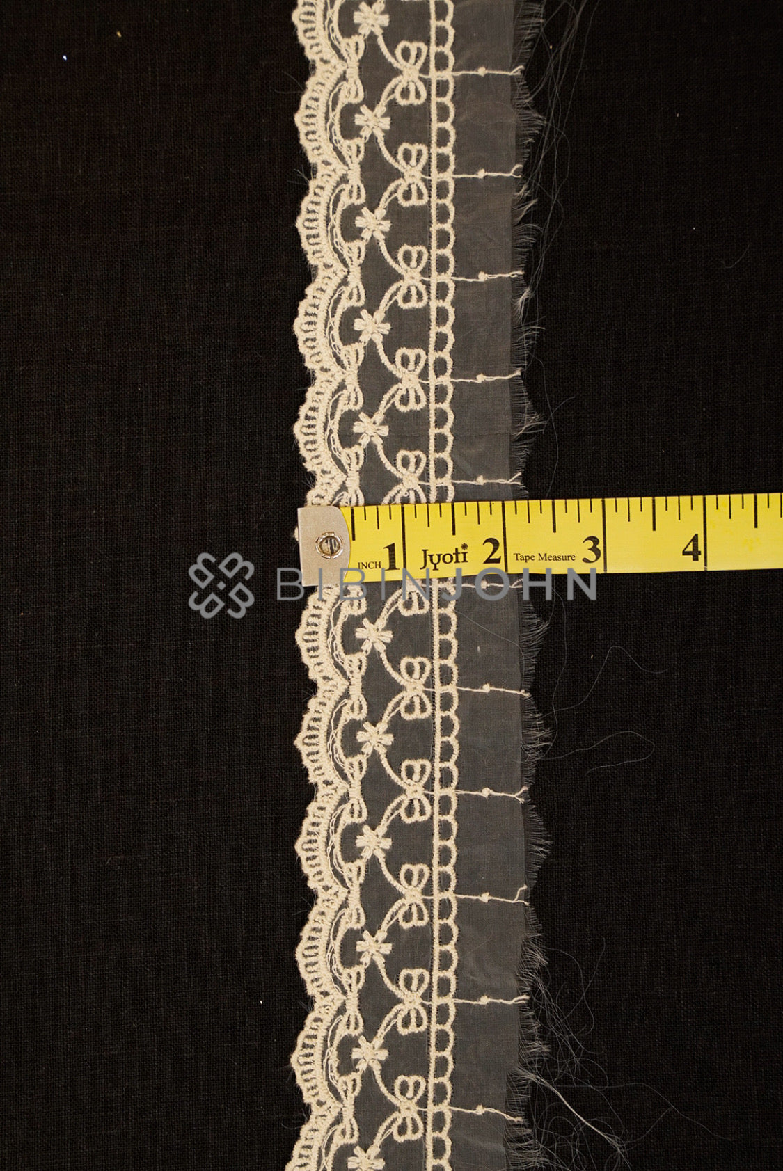 Organza Embroidery Lace Off White close view