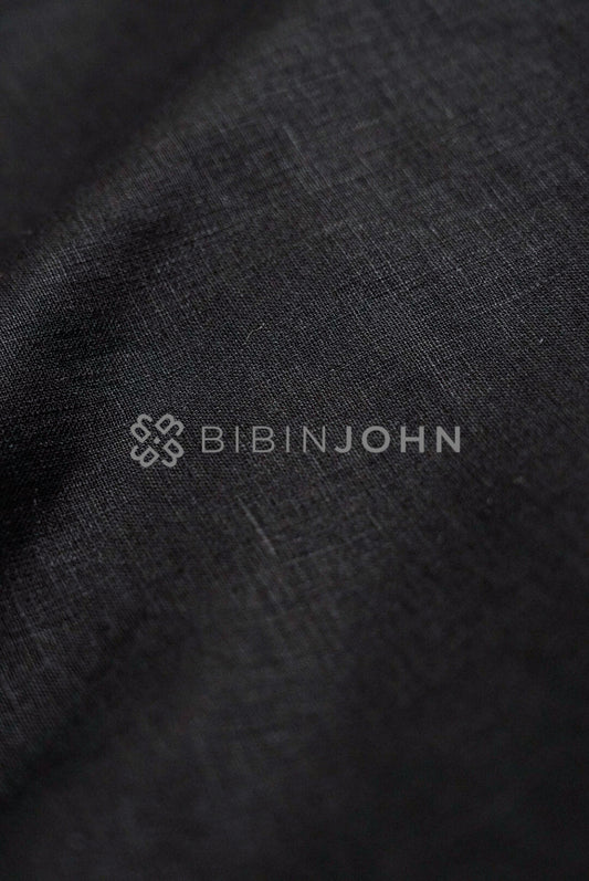 Pure Linen Fabric Black 25 LEA BJ0576