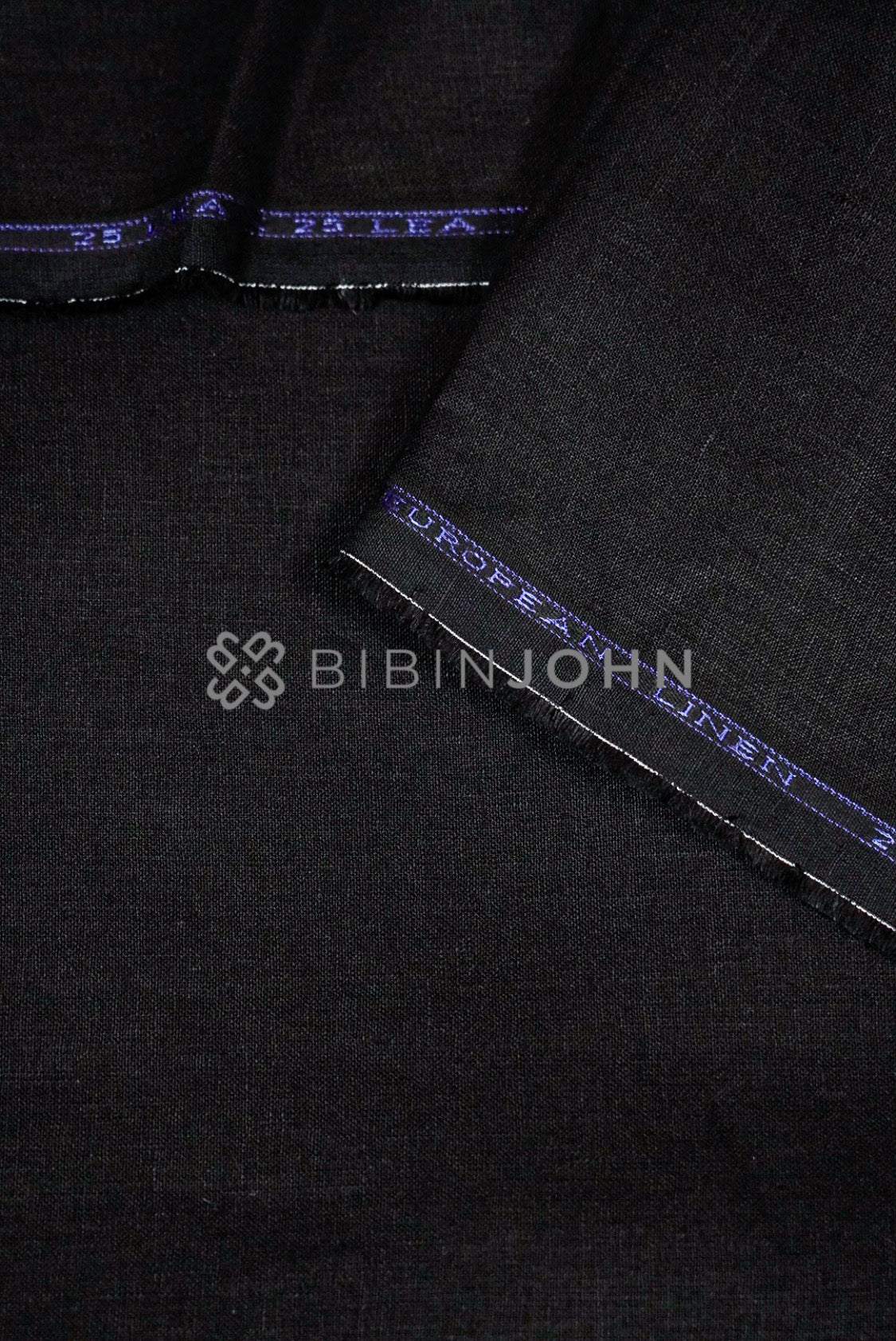 Pure Linen Fabric Black 25 LEA BJ0576