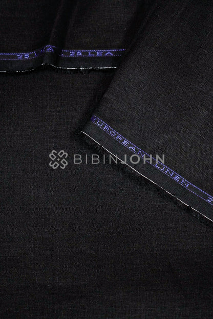 Pure Linen Fabric Black 25 LEA BJ0576