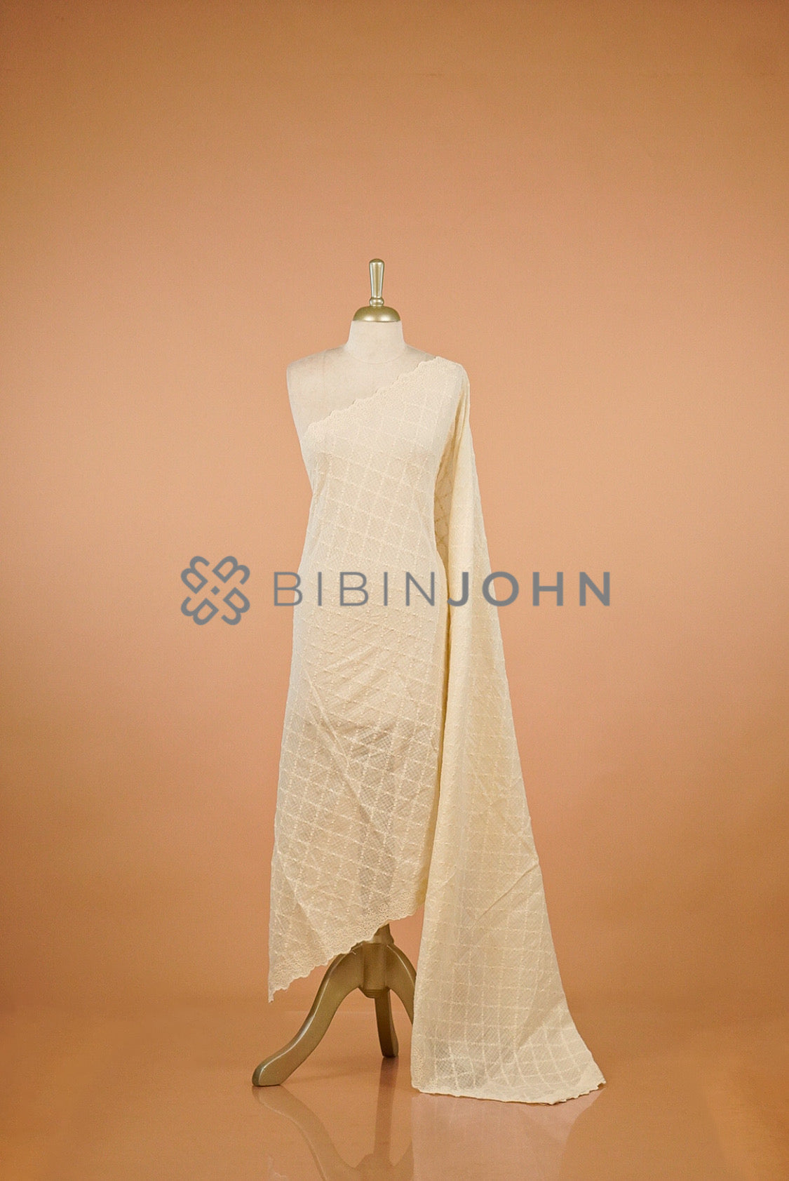 Cotton Embroidery Dupatta For Women Off White