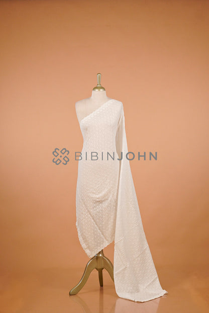 Cotta Embroidery Dupatta For Women White