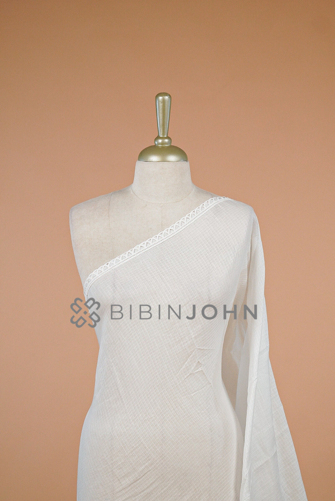 Cotta Lace Dupatta For Women White close view.