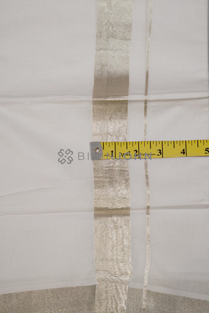 Cotton Dhoti For Men White full view