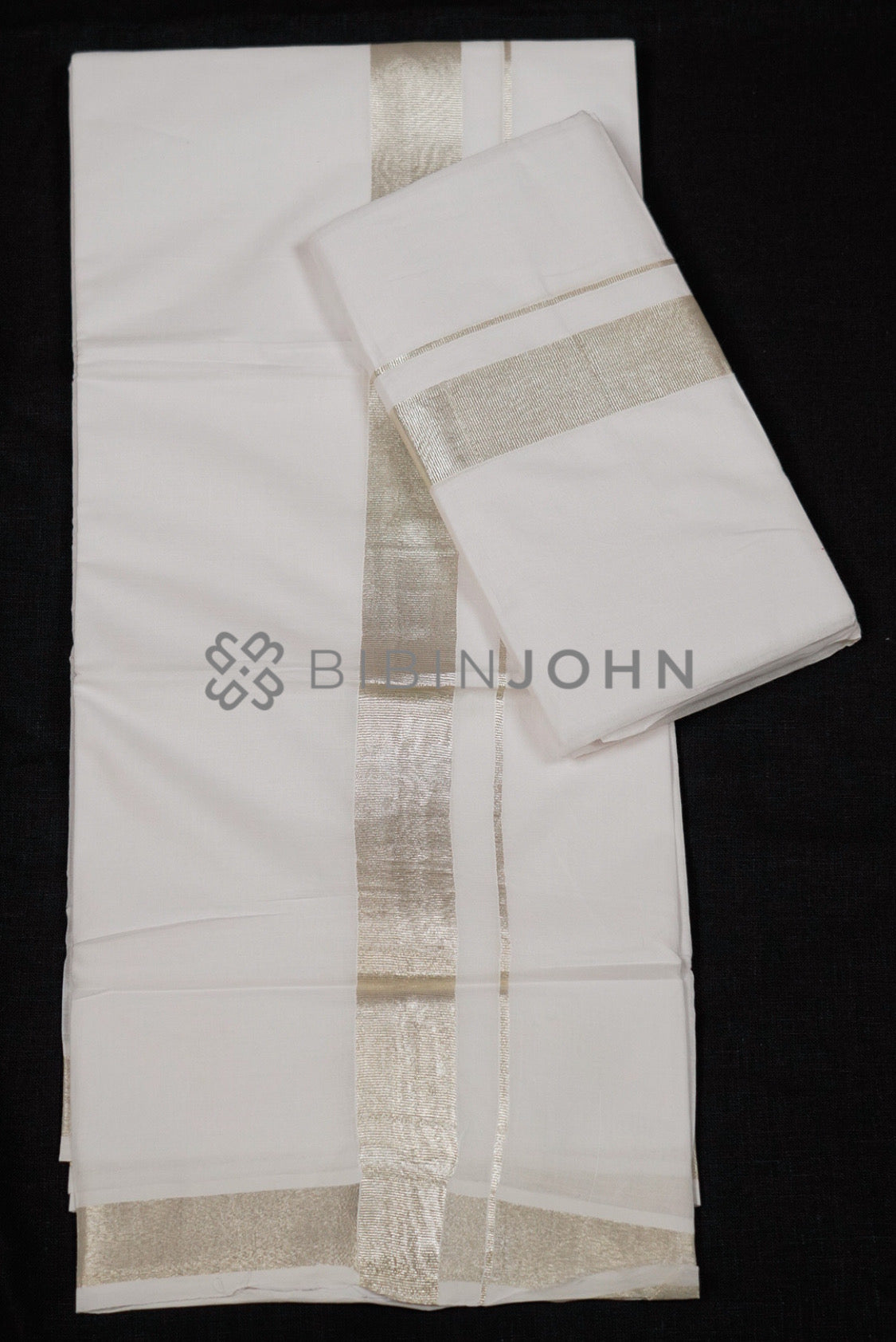 Cotton Dhoti For Men White full view