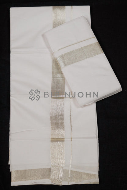 Cotton Dhoti For Men White full view