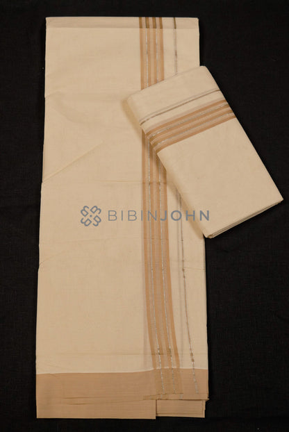 Cotton Dhoti For Men Off White  full view