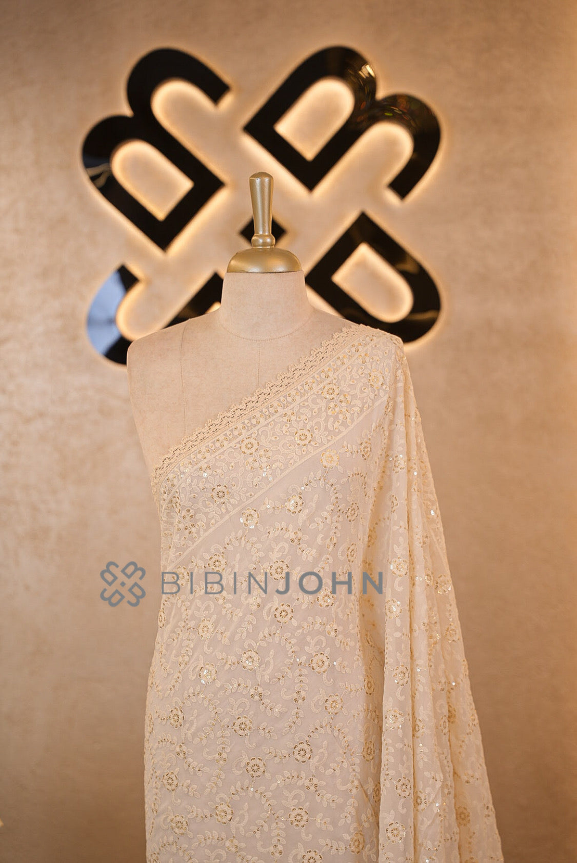 Organza Embroidery Dupatta For Women Off White CLOSE VIEW