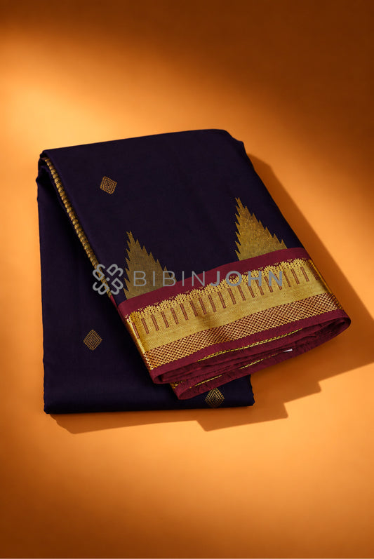 Silk Saree For Women Navy Blue