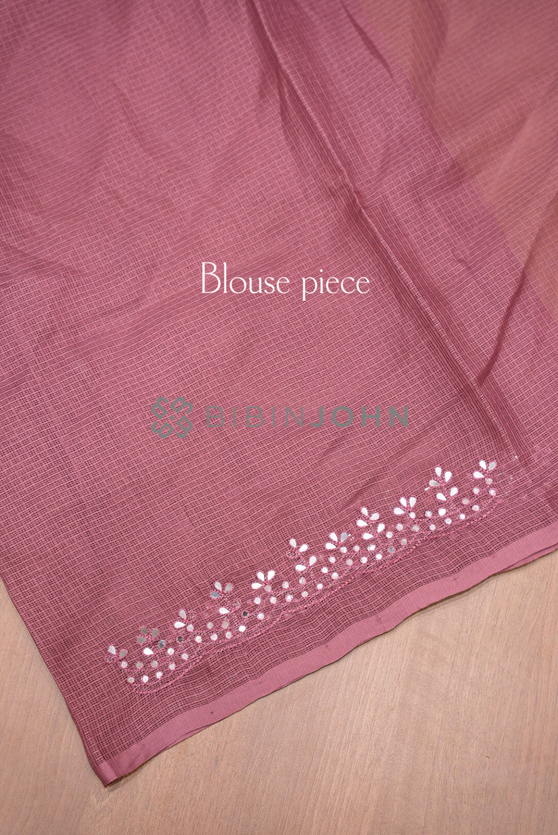 Cotta Embroidery Saree For Women Dusty Rose  blouse piece