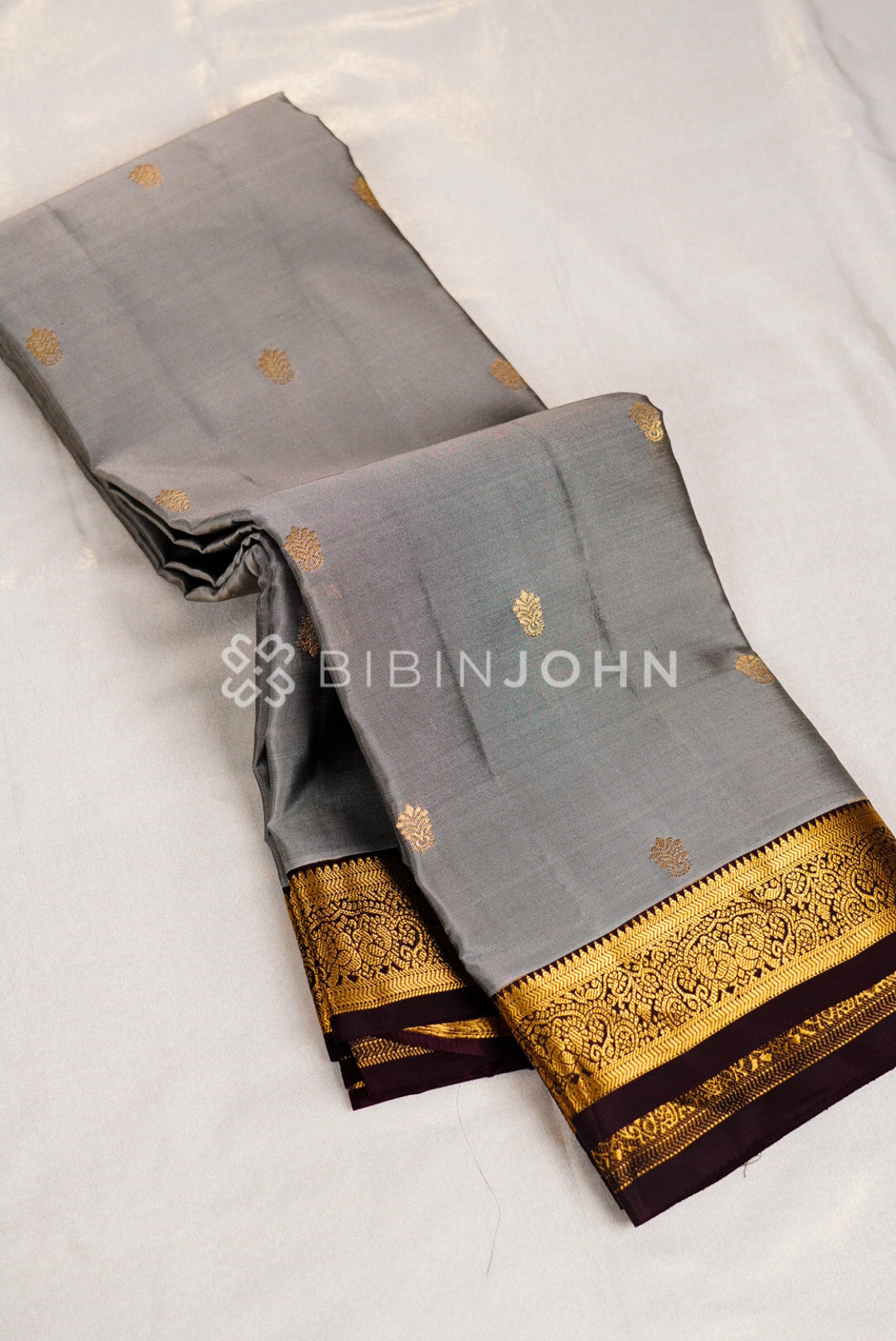 Silk Saree For Women Silver Grey BJ0851
