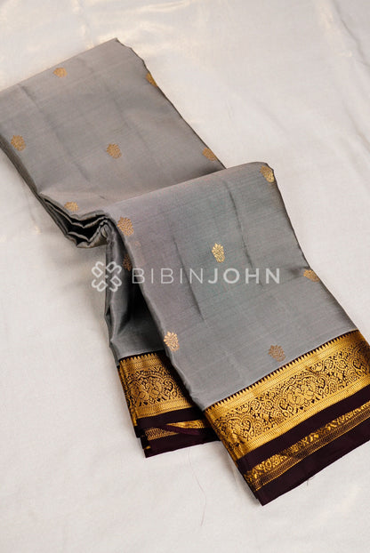 Silk Saree For Women Silver Grey BJ0851