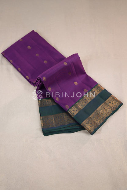  Semi Silk Saree For Women Purple