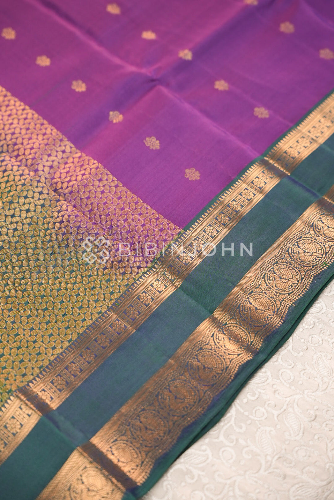  Semi Silk Saree For Women Purple pallu
