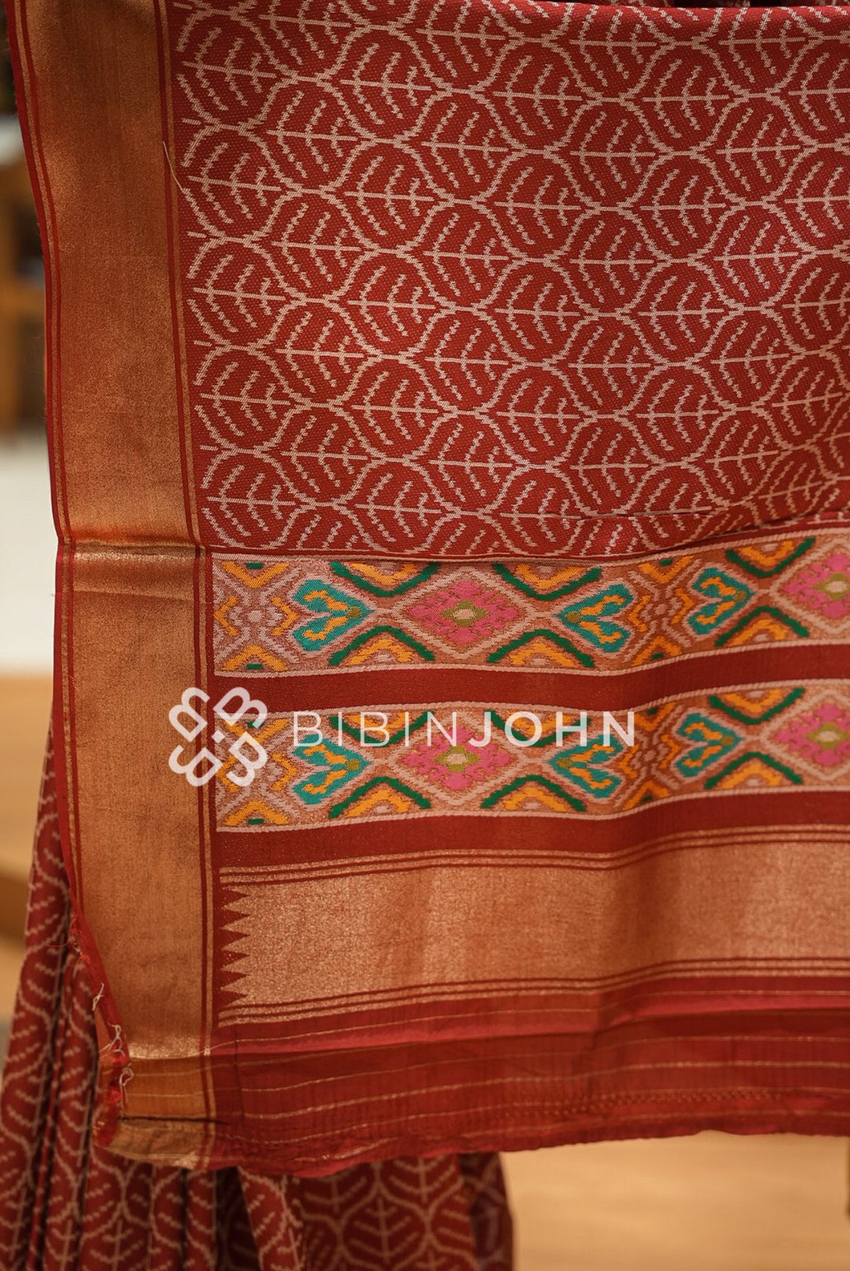 Silk Brocade  Saree For Women Rust Red  PALLU