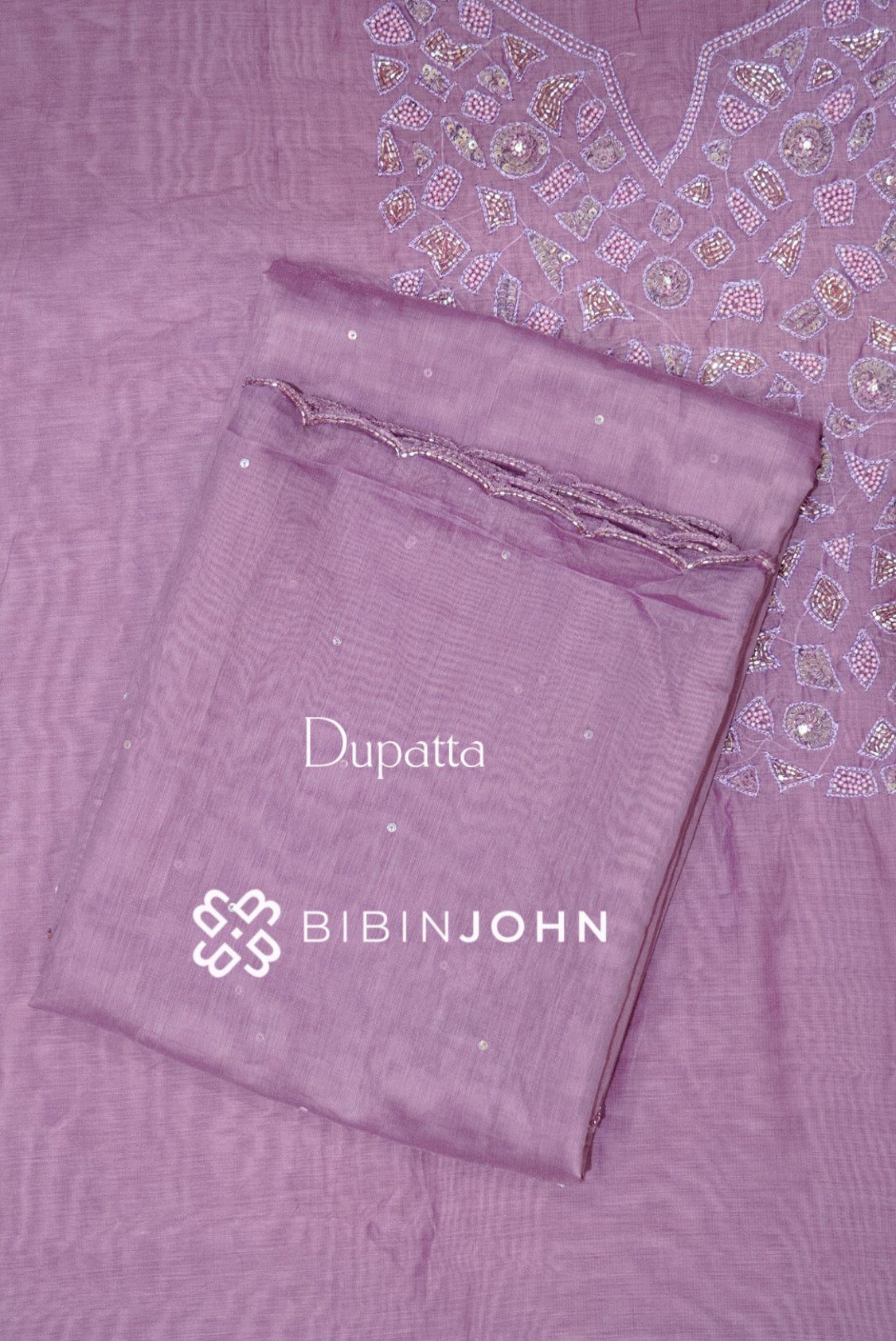 Chanderi Embroidery Unstitched Salwar Suit Material Mauve-Lilac BJ1208